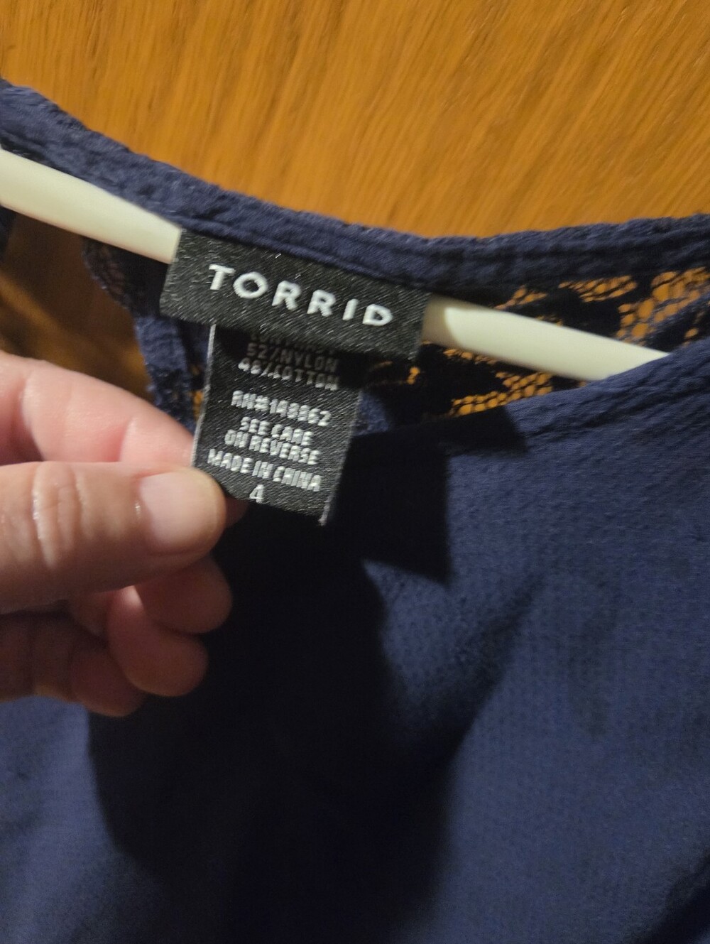 torrid Navy Lace-Detail Women's Blouse